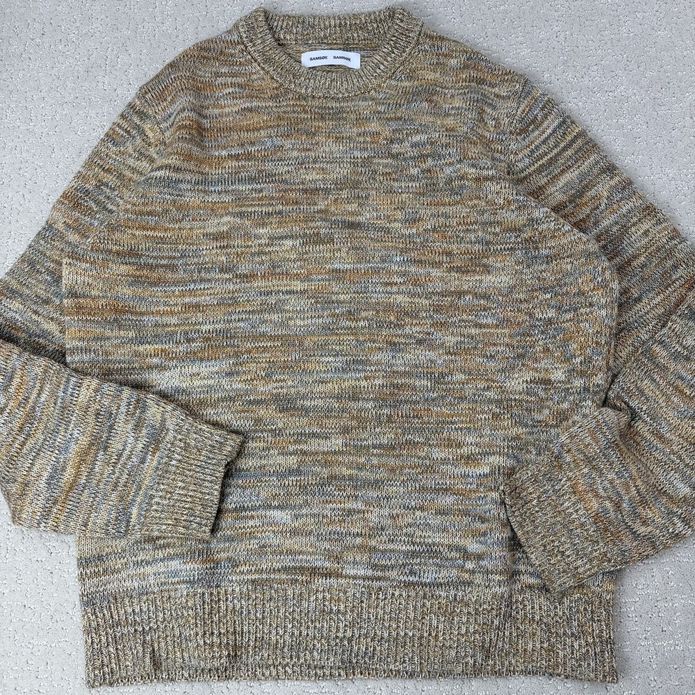 Samsoe Samsoe Owen Crew Neck Sweater Mens L Moonstone Melange $160